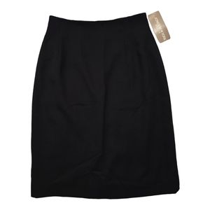 NWT JONES NEW YORK Petite Wool Black Pencil Skirt sz 2P